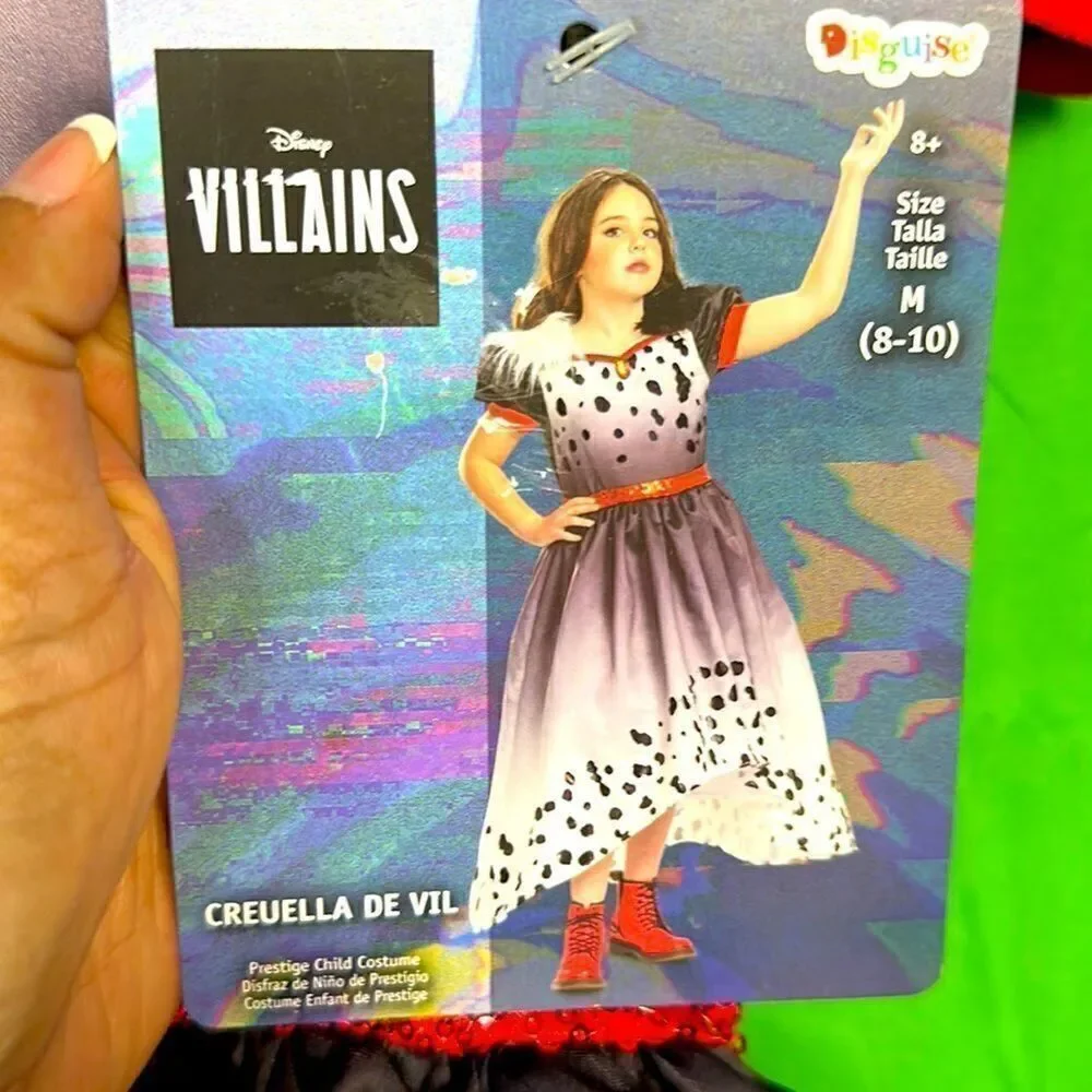 NWT Disney Villains Cruella Size 8-10  Dress up Cosplay